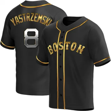 Black Golden Replica Carl Yastrzemski Men's Boston Red Alternate Jersey