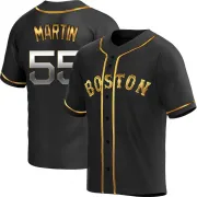 Black Golden Replica Chris Martin Youth Boston Red Alternate Jersey