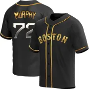 Black Golden Replica Chris Murphy Men's Boston Red Alternate Jersey