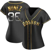 Black Golden Replica Eduardo Nunez Women's Boston Red Alternate Jersey