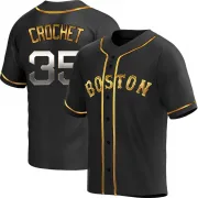 Black Golden Replica Garrett Crochet Youth Boston Red Alternate Jersey