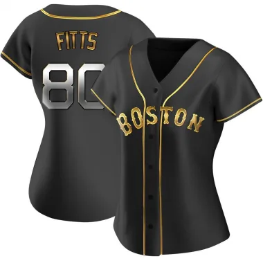 Black Golden Replica Richard Fitts Women's Boston Red Alternate Jersey