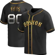 Black Golden Replica Richard Fitts Youth Boston Red Alternate Jersey