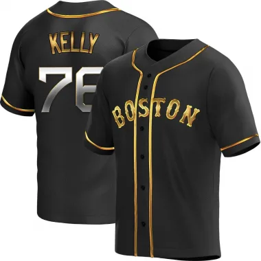 Black Golden Replica Zack Kelly Men's Boston Red Alternate Jersey