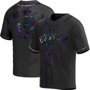 Black Holographic Replica David Hamilton Men's Boston Red Alternate Jersey