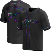 Black Holographic Replica Jamie Westbrook Men's Boston Red Alternate Jersey