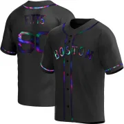 Black Holographic Replica Richard Fitts Youth Boston Red Alternate Jersey