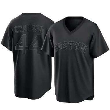 Black Replica Aroldis Chapman Men's Boston Red Pitch Fashion Jersey