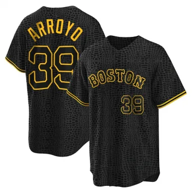 Black Replica Christian Arroyo Men's Boston Red Snake Skin City Jersey