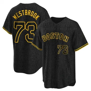 Black Replica Jamie Westbrook Youth Boston Red Snake Skin City Jersey