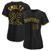 Black Replica John Smoltz Women's Boston Red Snake Skin City Jersey