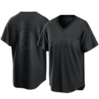 Black Replica Johnny Pesky Men's Boston Red Pitch Fashion Jersey