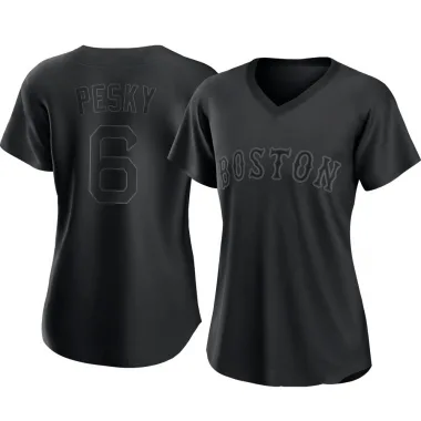 Black Replica Johnny Pesky Women's Boston Red Pitch Fashion Jersey