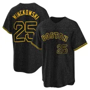 Black Replica Josh Winckowski Men's Boston Red Snake Skin City Jersey