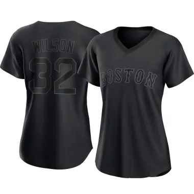 Black Replica Justin Wilson Women's Boston Red Pitch Fashion Jersey