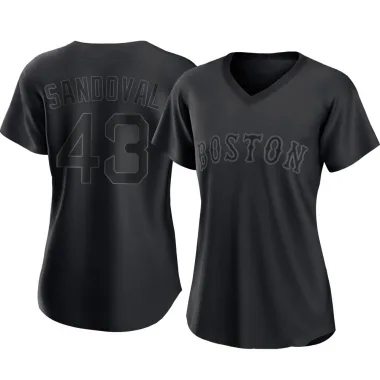 Black Replica Patrick Sandoval Women's Boston Red Pitch Fashion Jersey