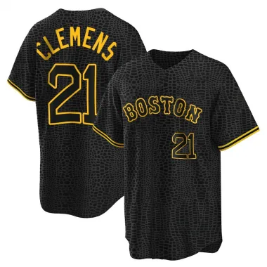 Black Replica Roger Clemens Youth Boston Red Snake Skin City Jersey