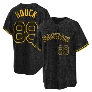 Black Replica Tanner Houck Men's Boston Red Snake Skin City Jersey