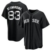 Black/White Replica Brennan Bernardino Youth Boston Red Jersey