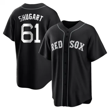 Black/White Replica Chase Shugart Men's Boston Red Jersey