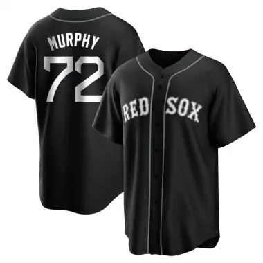 Black/White Replica Chris Murphy Men's Boston Red Jersey