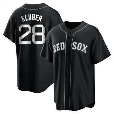 Black/White Replica Corey Kluber Men's Boston Red Jersey