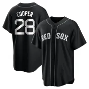 Black/White Replica Garrett Cooper Men's Boston Red Jersey