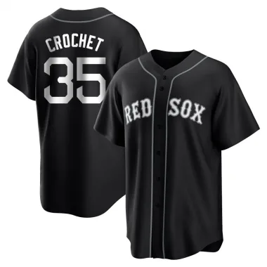 Black/White Replica Garrett Crochet Men's Boston Red Jersey