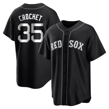 Black/White Replica Garrett Crochet Youth Boston Red Jersey