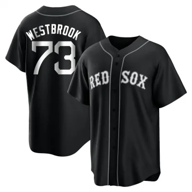 Black/White Replica Jamie Westbrook Youth Boston Red Jersey