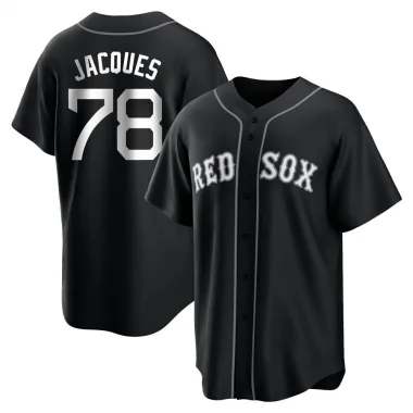 Black/White Replica Joe Jacques Youth Boston Red Jersey