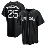 Black/White Replica Josh Winckowski Youth Boston Red Jersey