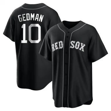 Black/White Replica Rich Gedman Men's Boston Red Jersey