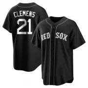 Black/White Replica Roger Clemens Youth Boston Red Jersey