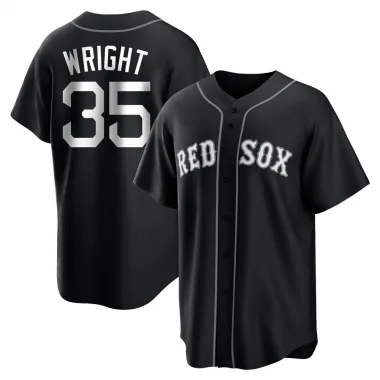 Black/White Replica Steven Wright Youth Boston Red Jersey