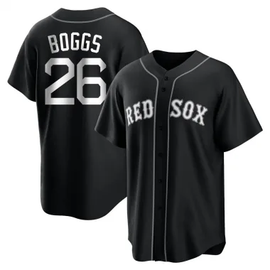 Black/White Replica Wade Boggs Youth Boston Red Jersey