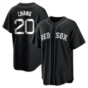 Black/White Replica Yu Chang Men's Boston Red Jersey