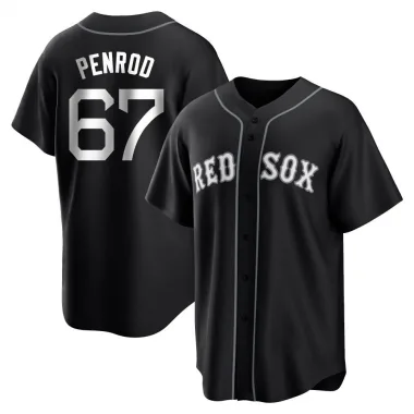 Black/White Replica Zach Penrod Men's Boston Red Jersey