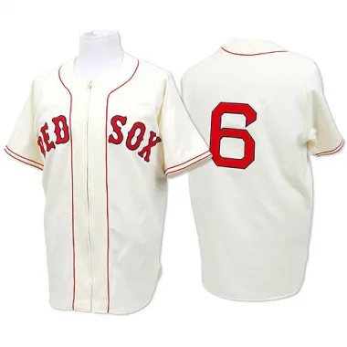 Cream Authentic Johnny Pesky Men's Boston Red Throwback Jersey