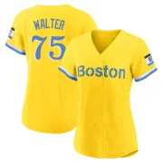 Gold/Light Replica Brandon Walter Women's Boston Red Blue 2021 City Connect Player Jersey