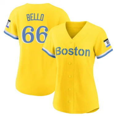 Gold/Light Replica Brayan Bello Women's Boston Red Blue 2021 City Connect Player Jersey