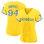 Gold/Light Replica Carlos Narvaez Women's Boston Red Blue 2021 City Connect Player Jersey