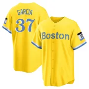 Gold/Light Replica Jhostynxon Garcia Men's Boston Red Blue 2021 City Connect Player Jersey