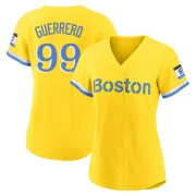 Gold/Light Replica Luis Guerrero Women's Boston Red Blue 2021 City Connect Player Jersey