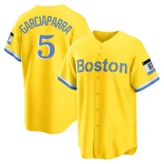 Gold/Light Replica Nomar Garciaparra Men's Boston Red Blue 2021 City Connect Player Jersey