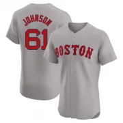 Gray Elite Brian Johnson Men's Boston Red Road Jersey