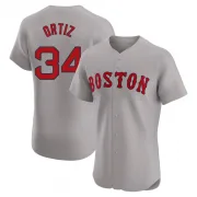 Gray Elite David Ortiz Men's Boston Red Road Jersey