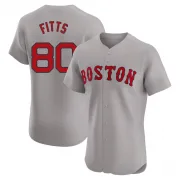 Gray Elite Richard Fitts Men's Boston Red Road Jersey