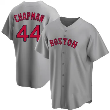 Gray Replica Aroldis Chapman Men's Boston Red Road Jersey