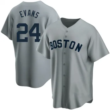 Gray Replica Dwight Evans Men's Boston Red Road Cooperstown Collection Jersey